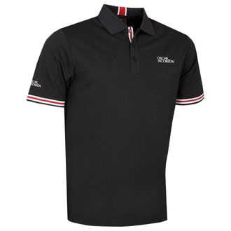 Oscar Jacobson Mens Durham Tour Golf Polo Shirt - Black/Red - XL