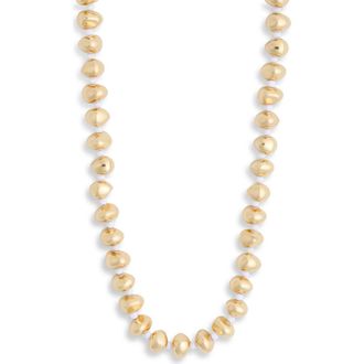 Nordstrom Rack Metallic Beaded Necklace in White- Gold at Nordstrom Rack