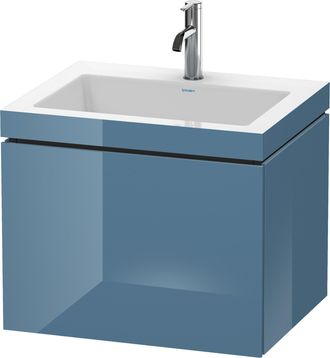 Duravit Lavabo Para Muebles Duravit L-cube C-bonded Con Base, Colgante, 60x48 Cm, 1 Extra&iacute;ble, Sin Rebosadero, 1 Agujero Para Grifo, Color: Laca De Alto Brill