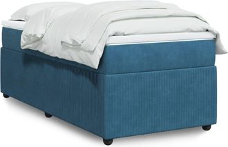 vidaXL Cama Box Spring Con Colch&oacute;n Terciopelo Azul Oscuro 80x200 Cm Vidaxl