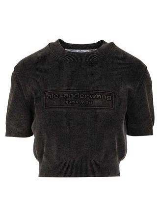 Alexander Wang Short T-Shirt Sweatshirts Nero-Donna