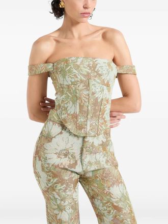 Mani&egrave;re De Voir Bonnie top met jacquard - Groen