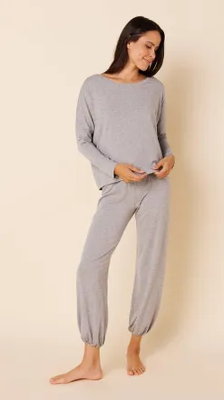 The Cats Pajamas Pima Knit Pullover Set in Classic Heather Grey at Nordstrom, Size X-Large
