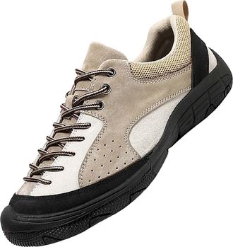 Generic Mens Fall and Winter Fashion Mens Sneakers Mens Hiking Sneakers Walking Mens Shoes Men Casual Shoes Comfort (Khaki, 5.5)