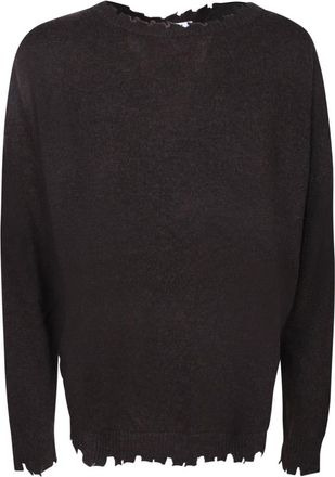 Kujten Finn Sweater - Dames - Ronde hals truien - Bruin - M - Wol - Truien & Vesten