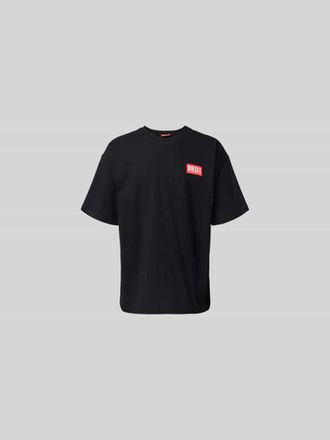 Diesel T-Shirt mit Label-Stitching in Black, Gr&ouml;&szlig;e S
