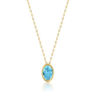 MAX + STONE 14k Yellow or White Gold 7mm Round Pendant Necklace with 18 Inch Cable Chain