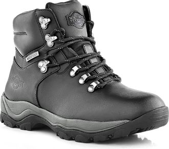 Northwest Territory Mens Creston Lace Up Full Grain Leather Waterproof Hiking/Walking/Outdoor Boot, Black, 10 UK