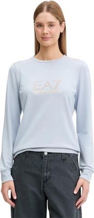 Emporio Armani Viscose Sweatshirt - Dames - Sweatshirts - Blauw - XS - Polyester - Hoodies & sweatvesten