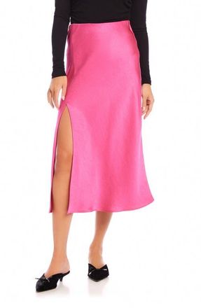 Fifteen Twenty Brielle Satin Midi Skirt in Bright Pink at Nordstrom, Size Medium