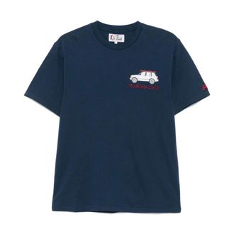 MC2 Saint Barth Tops, Heren, Blauw, L, Katoen, Blauw Jersey Crew Neck T-shirt