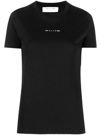 Alyx circle logo-print cotton T-shirt - women - Cotton - S - Black