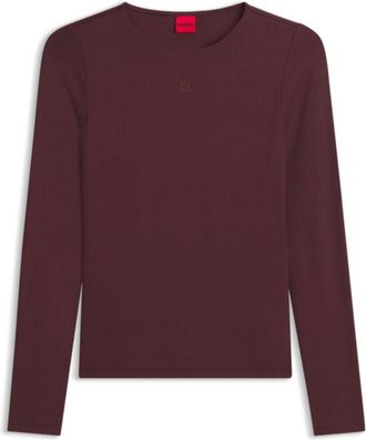 HUGO BOSS Stretch-jersey top with stacked-logo print