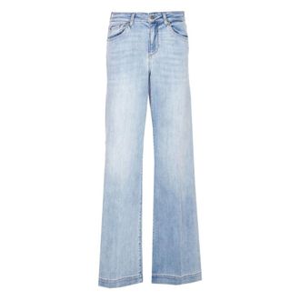 Liu Jo Flared Jeans with Rhinestones - female - Liu Jo - Wide Jeans - Blue - W25 - Jeans