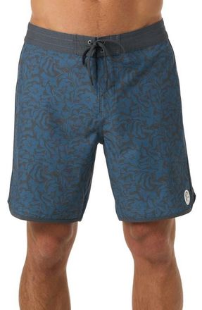O'Neill OG Print Scallop Board Shorts in Blue Fusion Two at Nordstrom, Size 36