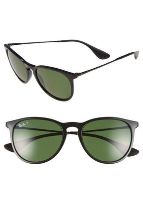 Ray-Ban 54mm Polarized Gradient Round Sunglasses in Black/Green at Nordstrom