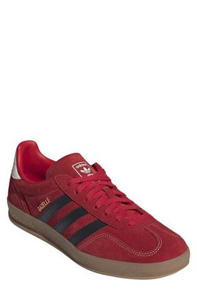 adidas Gazelle Indoor Sneaker in Better Scarlet/Black/Gum at Nordstrom, Size 10.5