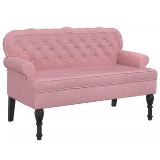 vidaXL Banco Con Respaldo Terciopelo Rosa 119,5x64,5x75 Cm Vidaxl