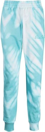 Blue Sky Inn Sweatpants, male, Multicolor, L, Cotton Track Trousers with Palm Tree Embroidery