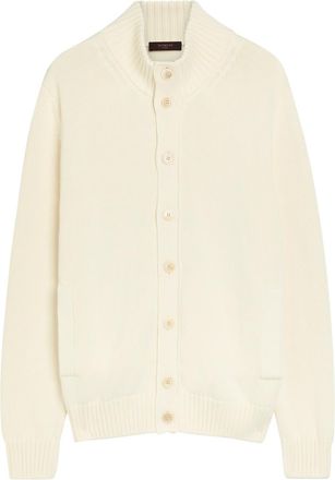 Slowear Ribbed Cotton-knit Cardigan - Ecru