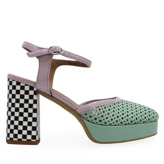 FLY London ELZA241FLY Kaiser Leather Womens Heels Sandals - Spearmint Purple - Size:UK 6