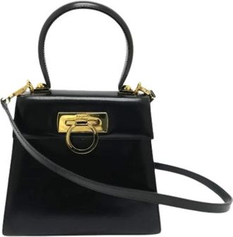 Ferragamo Pre-owned Handbags, female, Black, Size: ONE SIZE Pre-owned Leather handbags