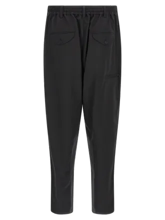 Yohji Yamamoto Wide-Leg Wool Trousers - Black