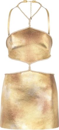 Roberto Cavalli cut-out mini dress - Gold