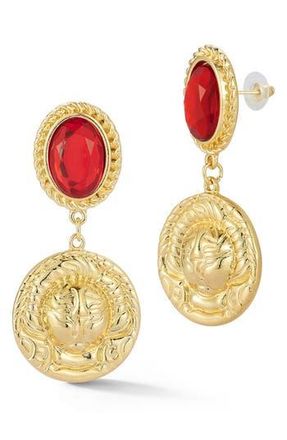 Sphera Milano Coin Drop Earrings in Gold/Red at Nordstrom Rack
