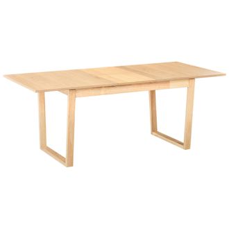 Beliani Beliani - Mesa De Comedor Extensible Con Dise&ntilde;o Moderno Base De Paneles 160/200 X 95 Cm Chapa De Madera De Fresno Claro Camden