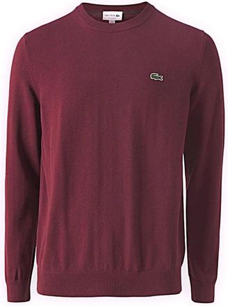 Lacoste Maglia girocollo con logo basi - Heren - Ronde hals truien - Rood - S - Truien & Vesten