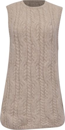 Toteme Crewneck Knit Vest in White Alpaca