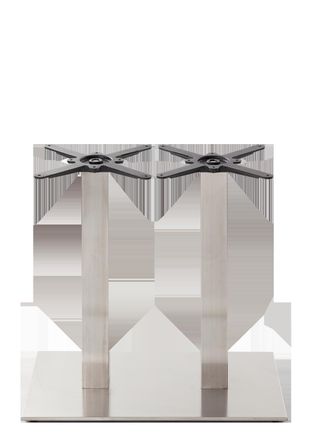 Netfurniture Rectangular Stainless Steel Table Base - Twin - Height - 730 Mm in Silver