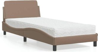 vidaXL Cama Con Colch&oacute;n Cuero Sint&eacute;tico Capuchino 90x190 Cm Vidaxl