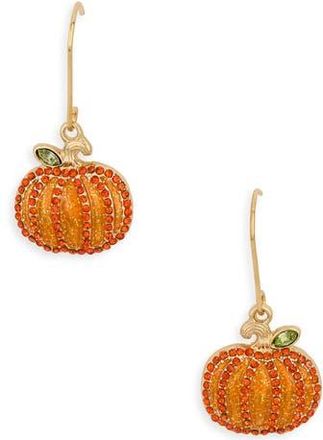 Leith Pumpkin Pav&eacute; Drop Earrings in Orange Multi- Gold at Nordstrom Rack