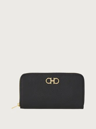 Ferragamo Women Gancini continental wallet Black