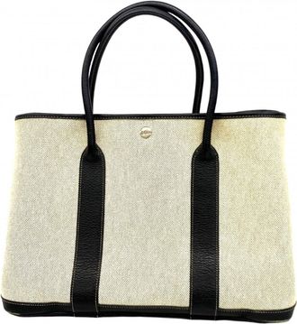 Herm&egrave;s Black Toile H Tote Bag (Pre-Owned)