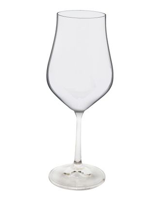 Alice Pazkus Set Of 6 White Water Glasses With Clear Stem
