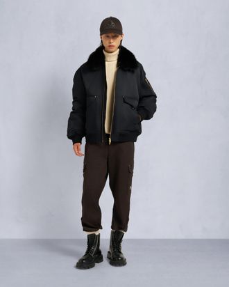 Moose Knuckles Mens Gold Series Ludo Bomber Jacket