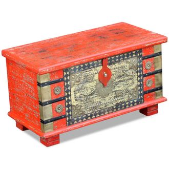 vidaXL Ba&uacute;l De Almacenamiento Madera De Mango Rojo 80x40x45 Cm Vidaxl