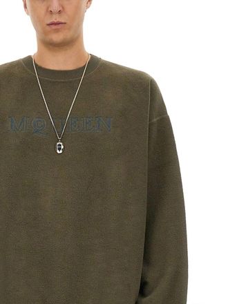 Alexander McQueen Logo-Embroidered Cotton Sweatshirt - Green