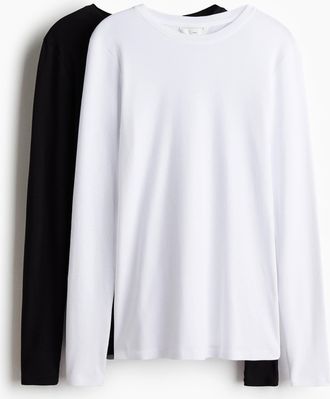 H&M 2er-Pack MAMA Baumwollshirts - White