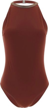 Brunello Cucinelli Badmode, Dames, Rood, M, Precious Collar Badpak
