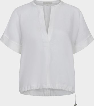 Vince Short-Sleeve Linen Top
