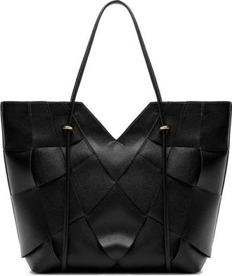 Arezzo Sarah Large Leather Tote in Black at Nordstrom