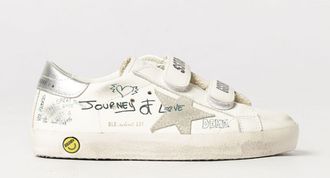 Golden Goose Sneakers Old School da bambino in pelle con velcro