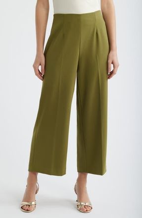 Anne Klein Pull-On Crop Wide Leg Pants in Bay Leaf at Nordstrom, Size X-Large P