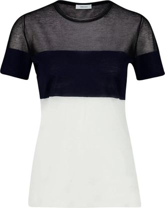 Ferragamo T-shirt met ronde hals van wolmix - Dames - T-shirts - Veelkleurig - S - Wol - Tops