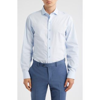 Lorenzo Uomo Trim Fit Light Blue Cotton Dress Shirt at Nordstrom Rack, Size 15.5 - 34/35