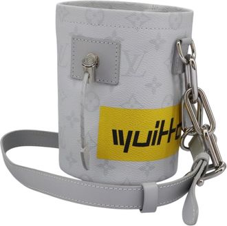 Louis Vuitton Chalk Nano Bag Limited Edition Logo Story Monogram Canvas Gray Canvas Bag (Pre-Owned)
